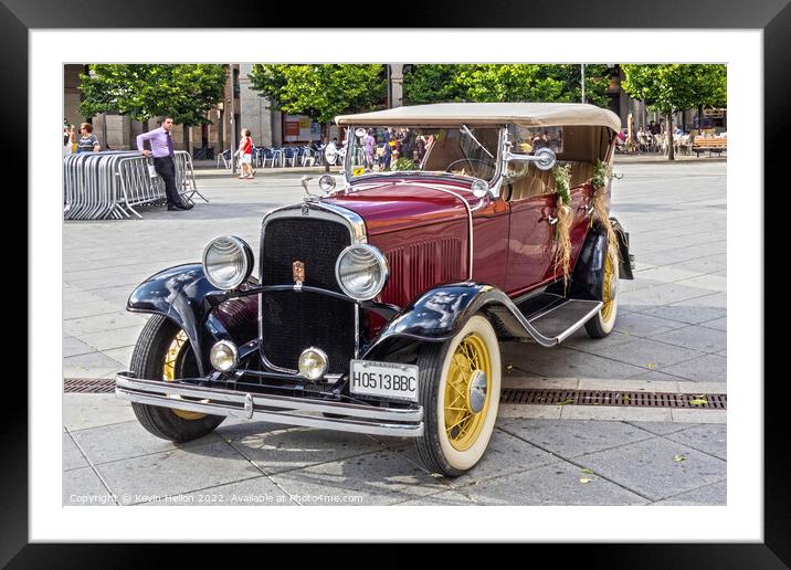 1930 De Soto classic car, Avila, Spain Framed Mounted Print by Kevin Hellon
