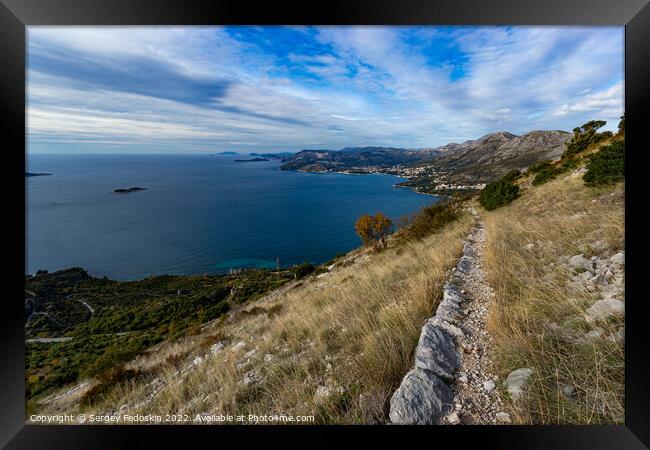 View of Adriatic coast in Croatia. Framed Print by Sergey Fedoskin