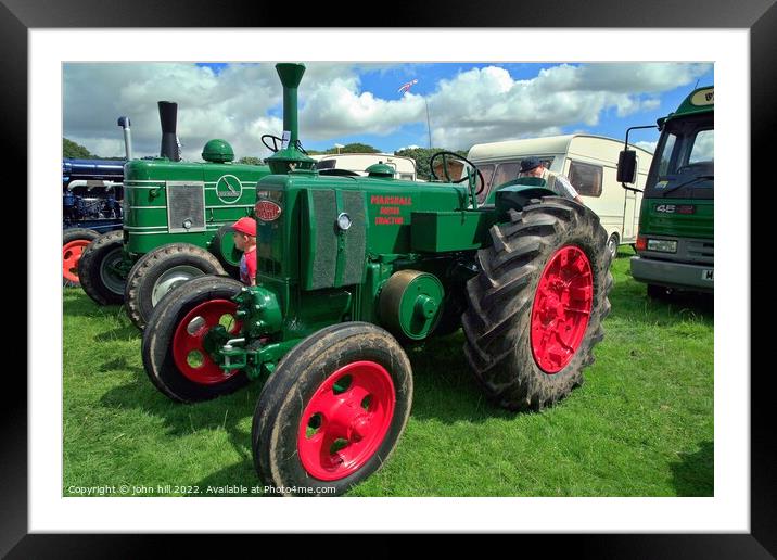 1947 Field Marshall 2 Tractor. Framed Mounted Print by john hill