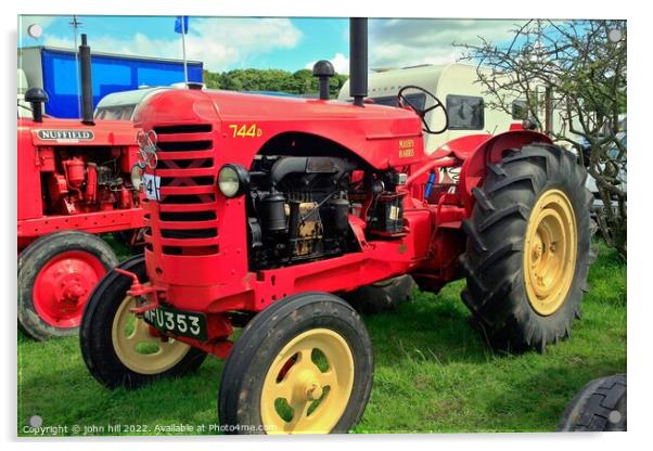 1948 Vintage Massey Harris 744 PD tractor. Acrylic by john hill