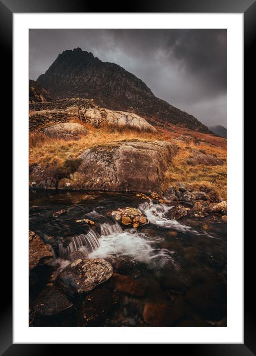 Looking up towards Tryfan Framed Mounted Print by Clive Ashton