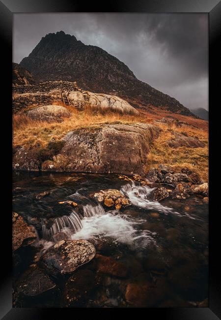 Looking up towards Tryfan Framed Print by Clive Ashton