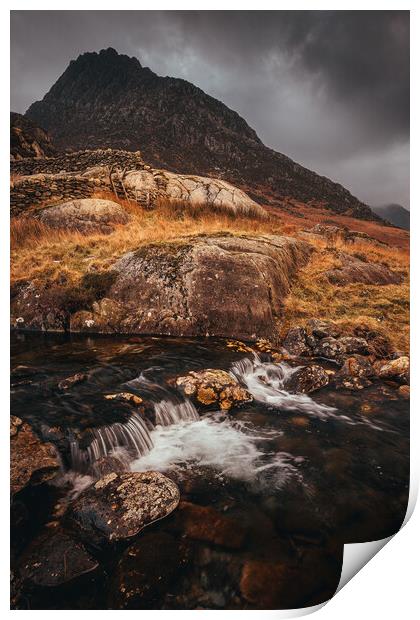 Looking up towards Tryfan Print by Clive Ashton