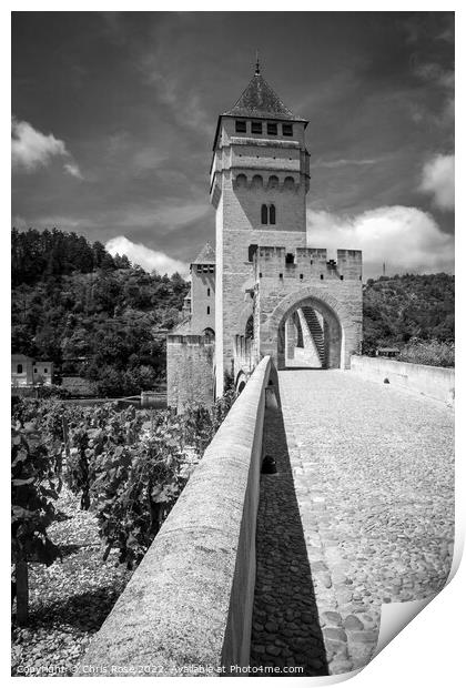 Pont Valentre in Cahors Print by Chris Rose