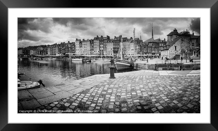 Honfleur harbour, Normandy Framed Mounted Print by Chris Rose