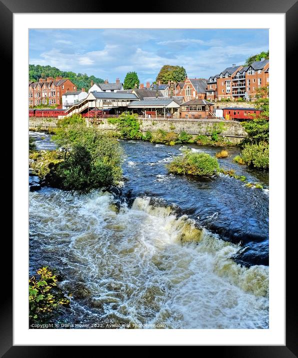 The River Dee LLangollen Framed Mounted Print by Diana Mower