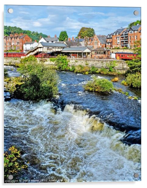 The River Dee LLangollen Acrylic by Diana Mower