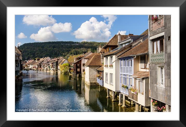 River Loue in Ornans France Framed Mounted Print by Pearl Bucknall