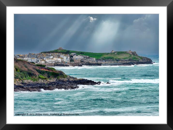 Storm over St Ives Framed Mounted Print by Rick Lindley