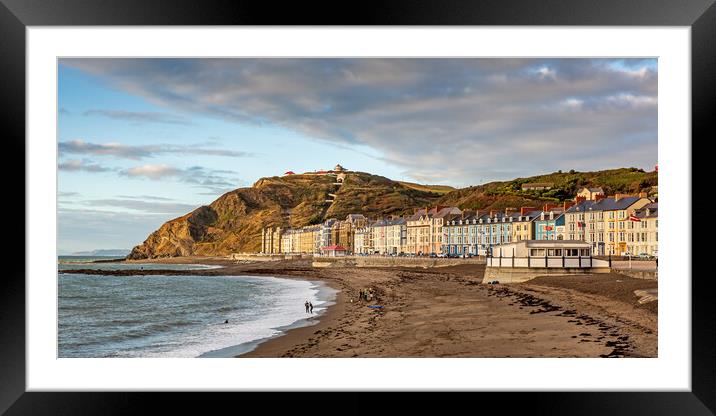 North Beach and Seafront, Aberystwyth Framed Mounted Print by Jim Monk
