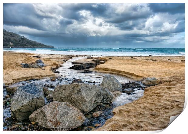 Storm Clouds Carbis Bay Print by Rick Lindley