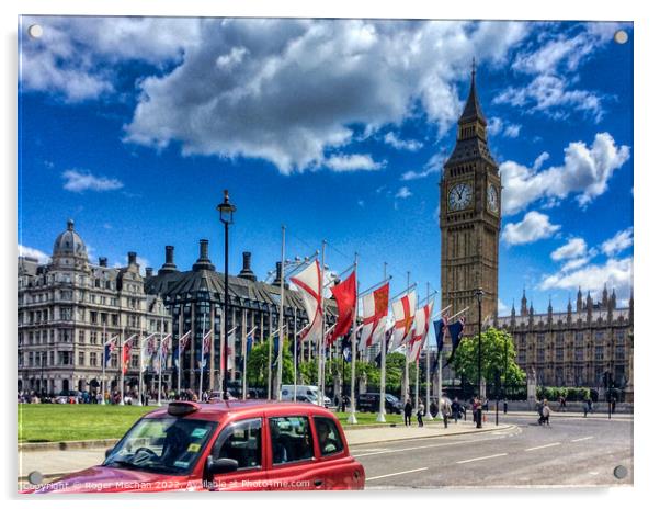 Iconic London Landmarks Acrylic by Roger Mechan