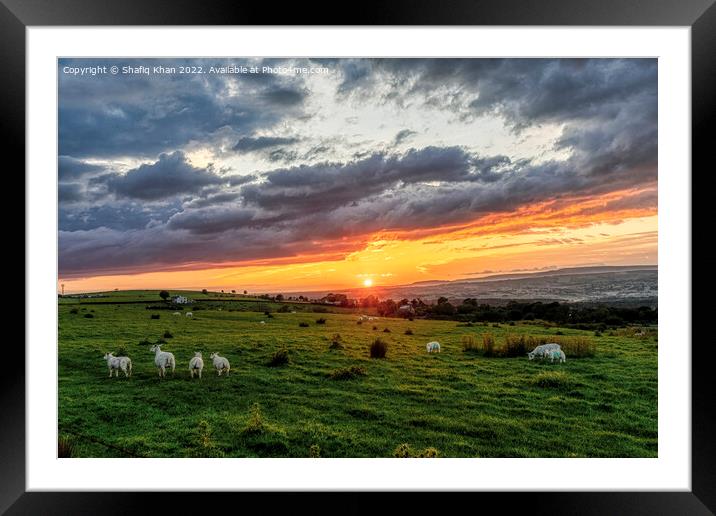 Sunset from Mellor, Blackburn, Lancashire Framed Mounted Print by Shafiq Khan