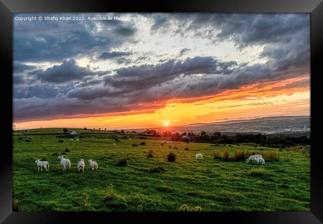 Sunset from Mellor, Blackburn, Lancashire Framed Print by Shafiq Khan