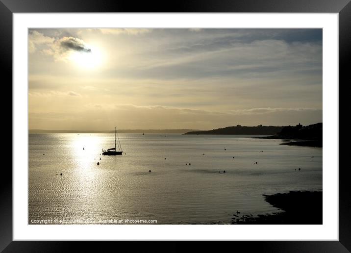 St. Mawes Silhouette Framed Mounted Print by Roy Curtis