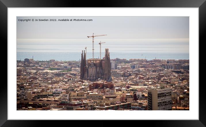 Barcelona City Scape Framed Mounted Print by Jo Sowden