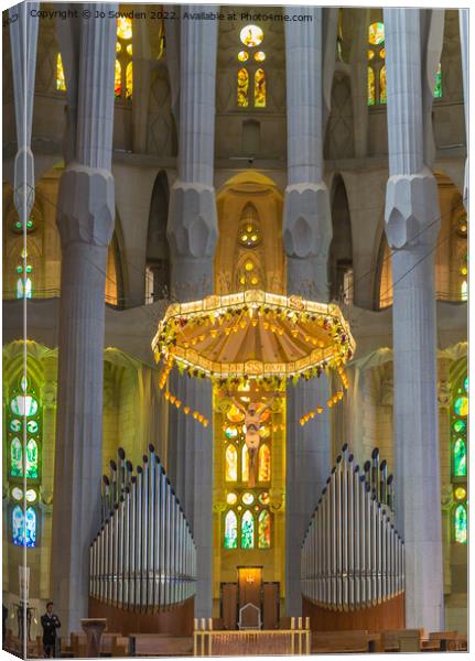 Inside the Sagrada Família Canvas Print by Jo Sowden