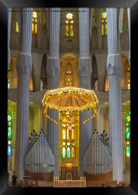 Inside the Sagrada Família Framed Print by Jo Sowden