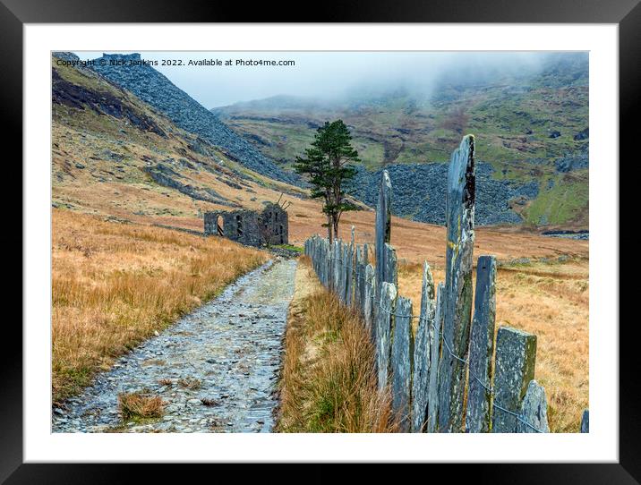 Cwmorthin Slate Mining Valley Snowdonia Framed Mounted Print by Nick Jenkins
