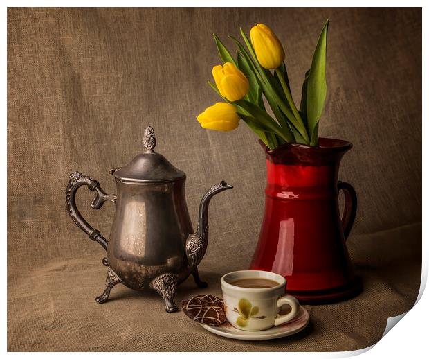 Tulips and Tea Print by Kelly Bailey