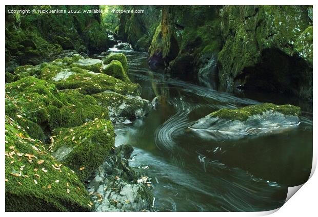 Fairy Glen River Conwy Betws y Coed North Wales  Print by Nick Jenkins