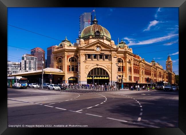 Flinders Street railway station, Melbourne Australia Framed Print by Maggie Bajada