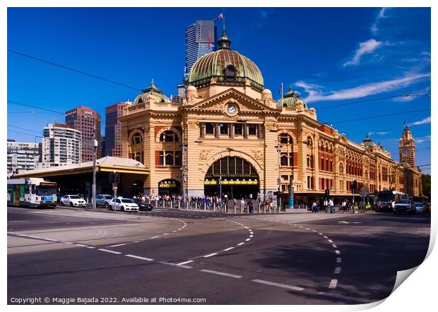Flinders Street railway station, Melbourne Australia Print by Maggie Bajada
