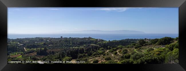 Zakinthos in the Mist Framed Print by John Barratt