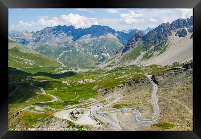 French Alps, road to Col du Galibier. Framed Print by Plamen Petrov