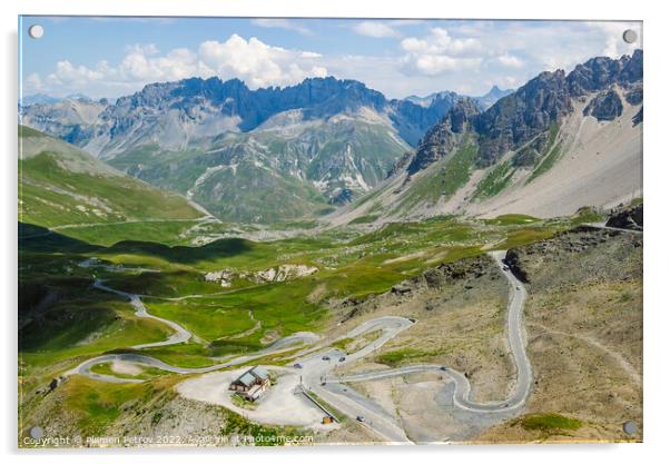 French Alps, road to Col du Galibier. Acrylic by Plamen Petrov