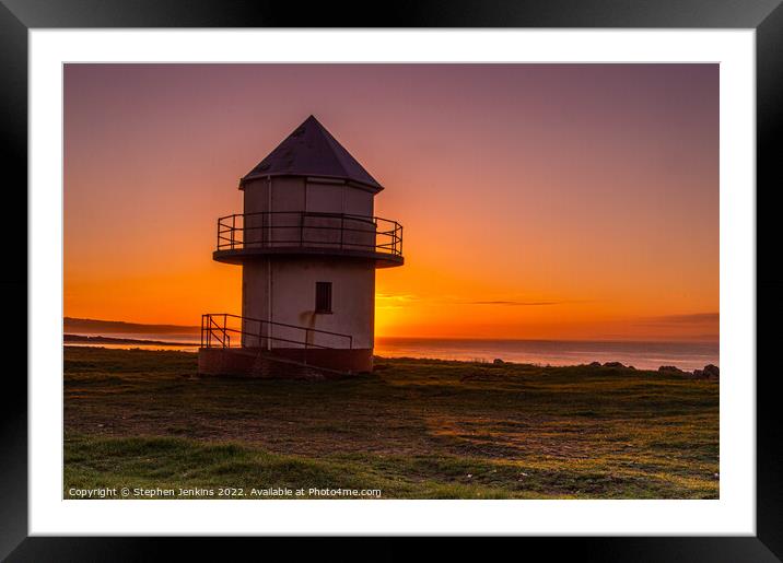 The old Watchtower at Porthcawl  Framed Mounted Print by Stephen Jenkins