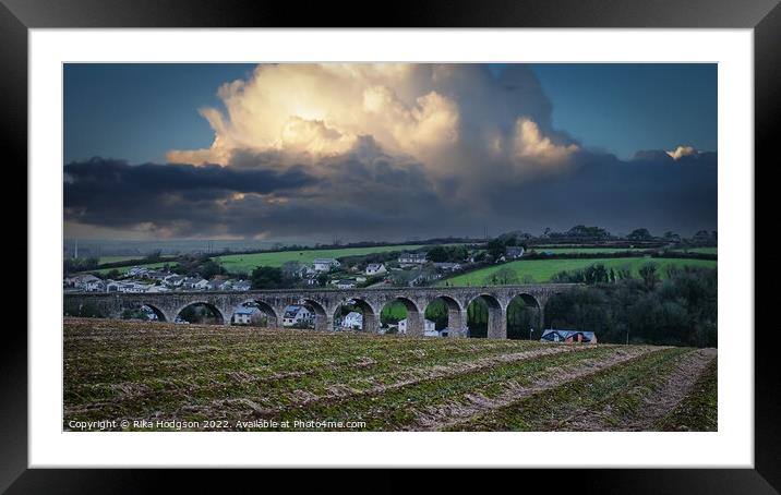Angarrack Viaduct landscape, Hayle, Cornwall  Framed Mounted Print by Rika Hodgson