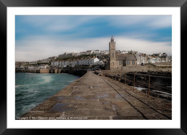 Porthleven Harbour wall, Cornwall, South West, England Framed Mounted Print by Rika Hodgson