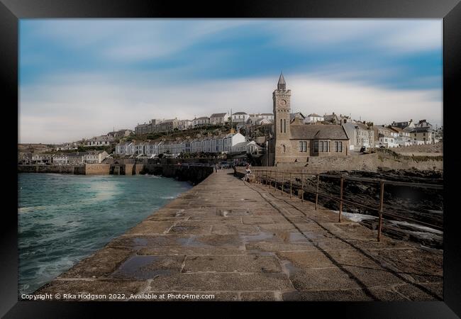 Porthleven Harbour wall, Cornwall, South West, England Framed Print by Rika Hodgson
