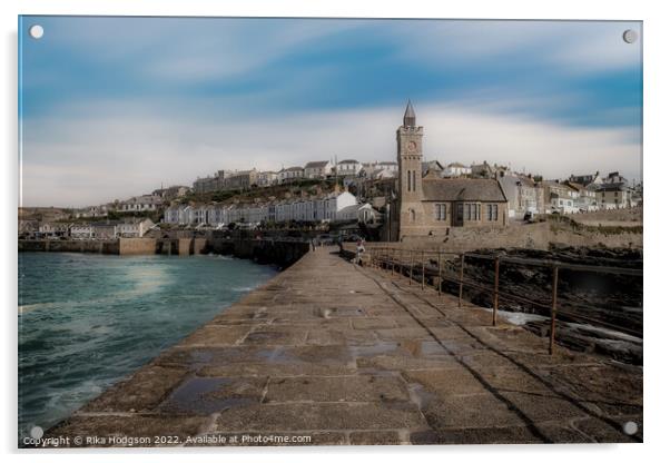 Porthleven Harbour wall, Cornwall, South West, England Acrylic by Rika Hodgson