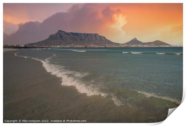 Table Mountain, Cape Town, South Africa Print by Rika Hodgson