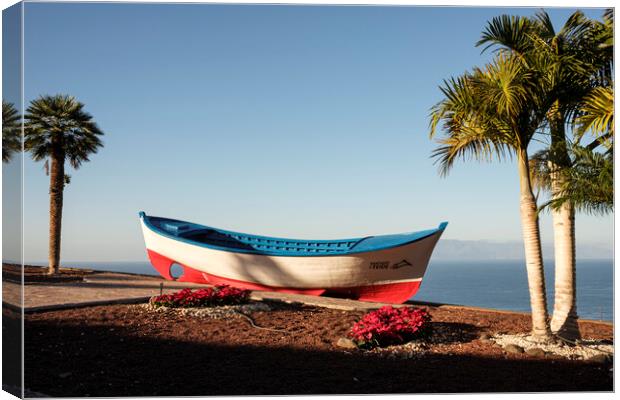 Fishing boat outside Los Gigantes Tenerife Canvas Print by Phil Crean