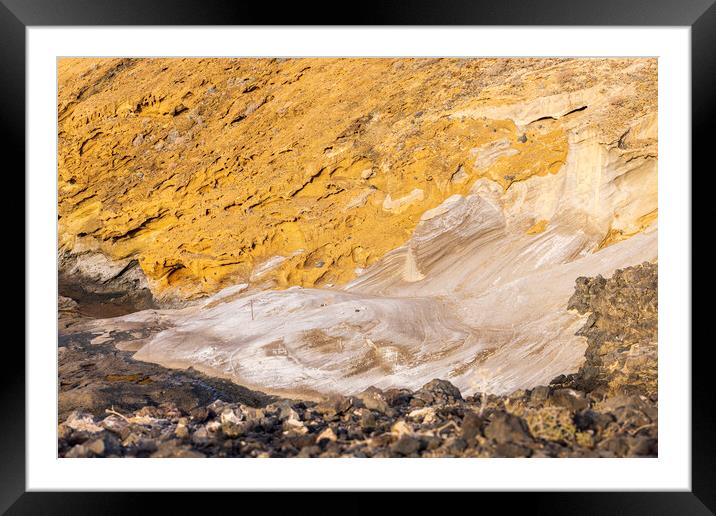 Montaña Amarilla, Yellow mountain, Tenerife Framed Mounted Print by Phil Crean
