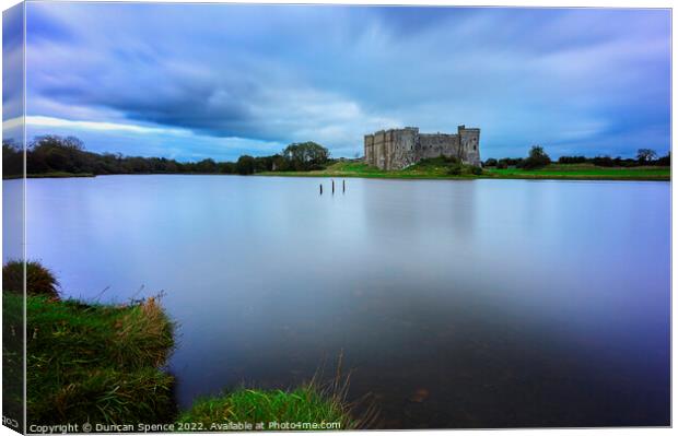 Still Waters.......Carew Castle, Wales. Canvas Print by Duncan Spence
