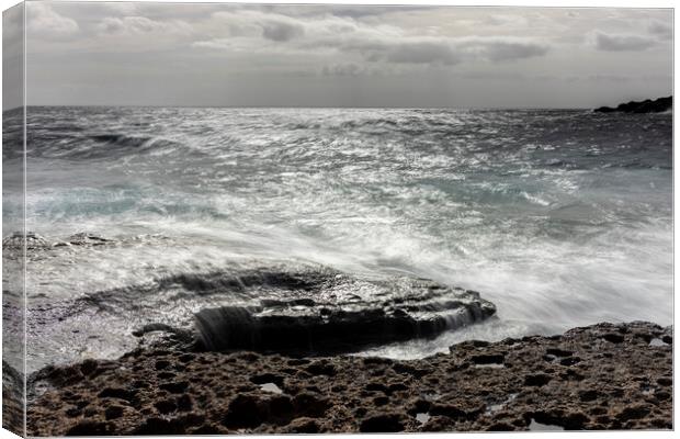Costa Silencio Tenerife Rough seas Canvas Print by Phil Crean