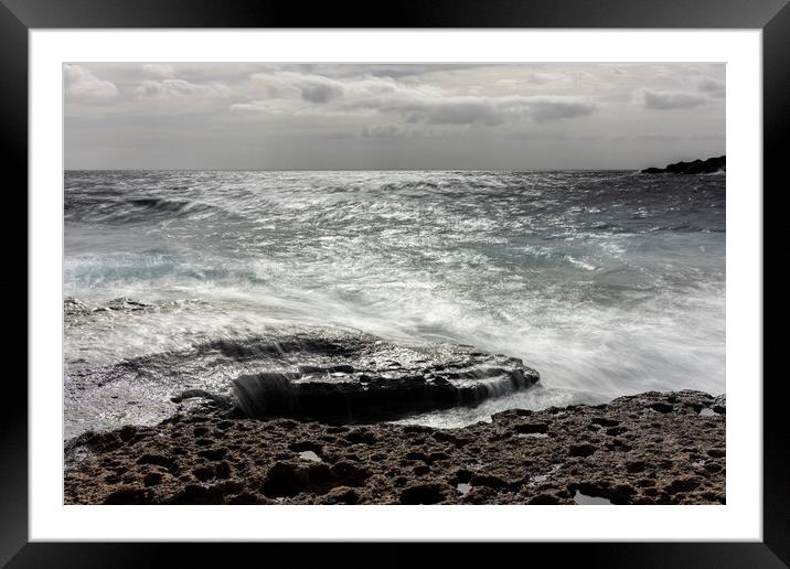 Costa Silencio Tenerife Rough seas Framed Mounted Print by Phil Crean