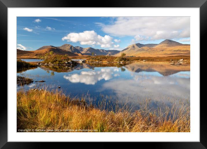 Blackmount Lochan na-h-Achlaise Rannoch  Moor Framed Mounted Print by Barbara Jones