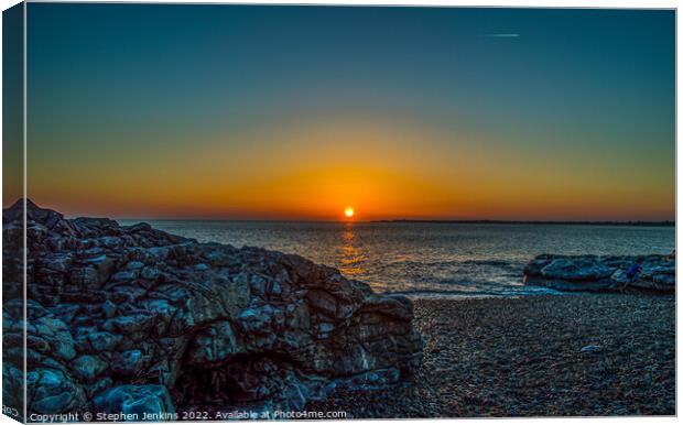 Ogmore-by-Sea beach at sunset Canvas Print by Stephen Jenkins