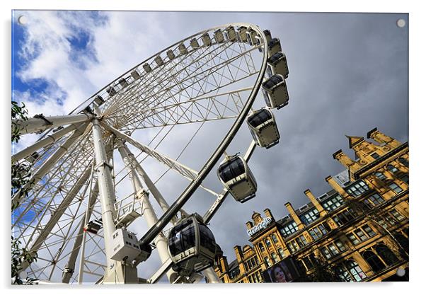 The Wheel Of Manchester Acrylic by Jason Connolly