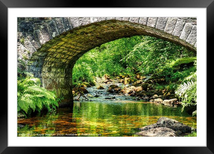 Serenity Under an Ancient Bridge Framed Mounted Print by Roger Mechan