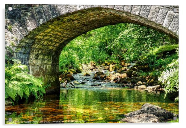 Serenity Under an Ancient Bridge Acrylic by Roger Mechan