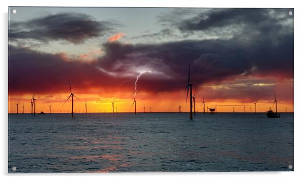Offshore windfarm  Acrylic by Russell Finney