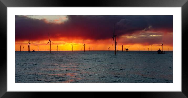 Offshore wind farm Framed Mounted Print by Russell Finney