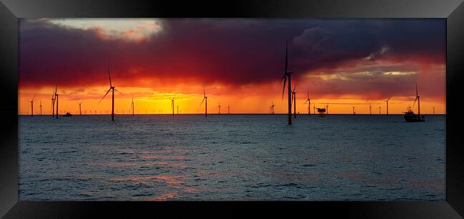 Offshore wind farm Framed Print by Russell Finney