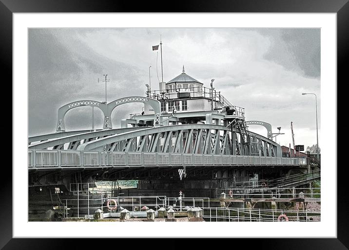 Cross keys Swing Bridge in Sutton Bridge Lincolnsh Framed Mounted Print by David French